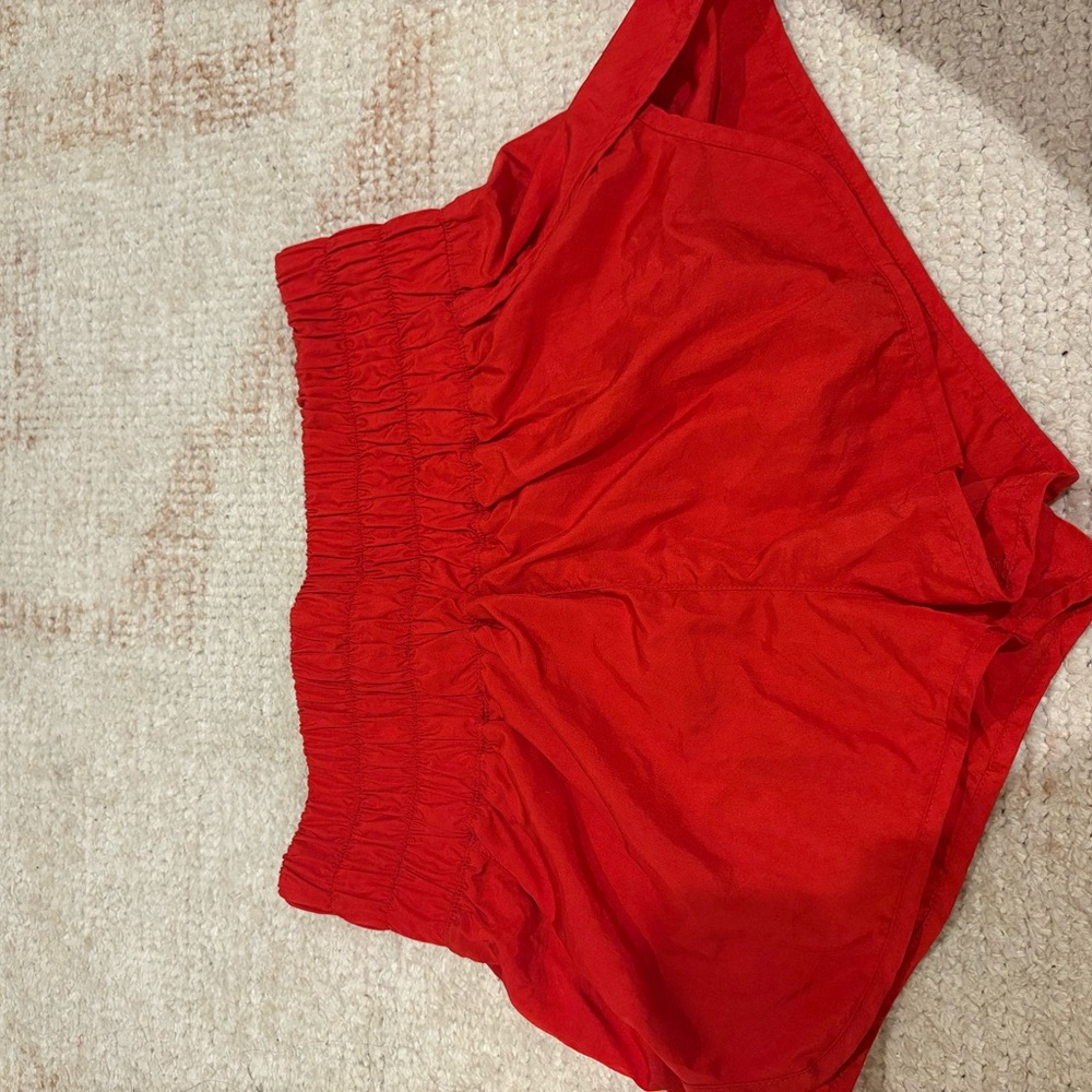 Vibrant Red High-Waisted Shorts
